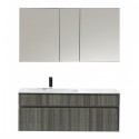 Eviva Ashy 48" Wall Mount Modern Bathroom Vanity Set High Gloss Ash Gray (Grey) with White Integrated Single Sink
