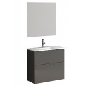 Eviva Galsaky 24" Grey Modern Bathroom Vanity Wall Mount with White Integrated Porcelain Sink