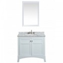 Eviva New York 36" White Bathroom Vanity, with White Marble Carrera Counter-top, & Sink