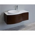 Eviva Curvy 48" Iron Wood Modern Bathroom Vanity, Wall Mount with Glassos Counter-top & Sink