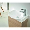 Eviva Tiny 18" Wall Mount Walnut Modern Bathroom Vanity with White Integrated Porcelain Sink