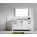 Eviva Aberdeen 60" Transitional White Single Bathroom Vanity with White Carrera Countertop