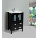 Eviva Vines 24" Espresso Bathroom Vanity with Integrated White Porcelain Sink