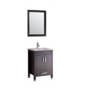 Totti Espo 24 inch Espresso Bathroom Vanity with integrated undermount porcelain sink