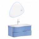 Eviva Touch 36" Blue Wall Mount Modern Bathroom Vanity with White Integrated Acrylic Sink