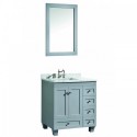 Eviva Acclaim C. 30" Transitional Grey Bathroom Vanity with white carrera marble counter-top