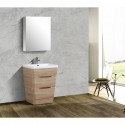 Eviva Victoria 25" White Oak Modern Bathroom Vanity with White Integrated Acrylic Sink