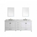 Eviva Aberdeen 84" Transitional White Bathroom Vanity with White Carrera Countertop