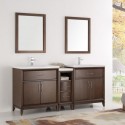 Fresca Cambridge 72" Antique Coffee Double Sink Traditional Bathroom Vanity w/ Mirrors