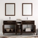 Fresca Cambridge 72" Antique Coffee Double Sink Traditional Bathroom Vanity w/ Mirrors