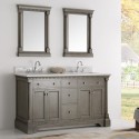 Fresca Kingston 60" Antique Silver Double Sink Traditional Bathroom Vanity w/ Mirrors