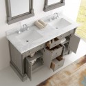 Fresca Kingston 60" Antique Silver Double Sink Traditional Bathroom Vanity w/ Mirrors