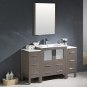 Fresca Torino 54" Gray Oak Modern Bathroom Vanity w/ 2 Side Cabinets & Integrated Sink