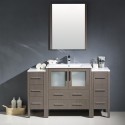 Fresca Torino 54" Gray Oak Modern Bathroom Vanity w/ 2 Side Cabinets & Integrated Sink