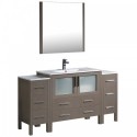 Fresca Torino 60" Gray Oak Modern Bathroom Vanity w/ 2 Side Cabinets & Integrated Sink