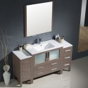 Fresca Torino 60" Gray Oak Modern Bathroom Vanity w/ 2 Side Cabinets & Integrated Sink