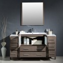 Fresca Torino 60" Gray Oak Modern Bathroom Vanity w/ 2 Side Cabinets & Integrated Sink