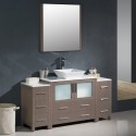 Fresca Torino 60" Gray Oak Modern Bathroom Vanity w/ 2 Side Cabinets & Vessel Sink