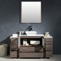 Fresca Torino 60" Gray Oak Modern Bathroom Vanity w/ 2 Side Cabinets & Vessel Sink