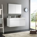Fresca Mezzo 48" White Wall Hung Modern Bathroom Vanity w/ Medicine Cabinet