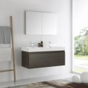 Fresca Mezzo 48" Gray Oak Wall Hung Double Sink Modern Bathroom Vanity w/ Medicine Cabinet