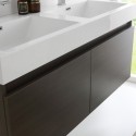 Fresca Mezzo 48" Gray Oak Wall Hung Double Sink Modern Bathroom Vanity w/ Medicine Cabinet