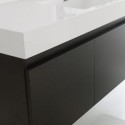 Fresca Mezzo 60" Black Wall Hung Single Sink Modern Bathroom Vanity w/ Medicine Cabinet