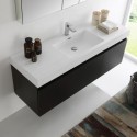 Fresca Mezzo 60" Black Wall Hung Single Sink Modern Bathroom Vanity w/ Medicine Cabinet