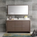 Fresca Allier 60" Gray Oak Modern Single Sink Bathroom Vanity w/ Mirror