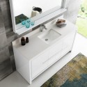 Fresca Allier 60" White Modern Single Sink Bathroom Vanity w/ Mirror