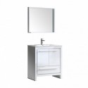 Fresca Allier 30" White Modern Bathroom Vanity w/ Mirror
