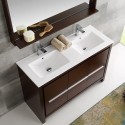 Fresca Allier 48" Wenge Brown Modern Double Sink Bathroom Vanity w/ Mirror