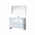 Fresca Allier 48" White Modern Bathroom Vanity w/ Mirror