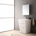 Fresca Milano 26" Glossy White Modern Bathroom Vanity w/ Medicine Cabinet