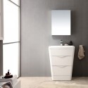 Fresca Milano 26" Glossy White Modern Bathroom Vanity w/ Medicine Cabinet