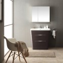 Fresca Milano 32" Chestnut Modern Bathroom Vanity w/ Medicine Cabinet