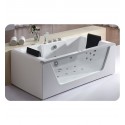 Eago AM196 6 foot Clear Rectangular Whirlpool Bath Tub for Two with Fixtures