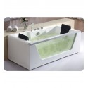 Eago AM196 6 foot Clear Rectangular Whirlpool Bath Tub for Two with Fixtures