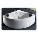 Eago AM200 5 foot Rounded Modern Double Seat Corner Whirlpool Bath Tub with Fixtures