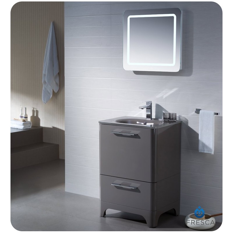 Fresca FVN1725GR Brillante Modern Bathroom Vanity in Stone Grey
