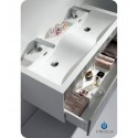 Fresca FVN8512HA Siena 47" Double Sink Modern Bathroom Vanity with Mirror and Faucets in High Gloss Ash Gray