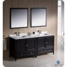 Fresca FVN20-3636ES Oxford 72" Traditional Double Sink Bathroom Vanity in Espresso