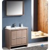 Fresca FVN8136GO Allier 36" Modern Bathroom Vanity with Mirror in Gray Oak