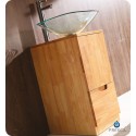 Fresca FVN6117NW Brilliante Modern Bathroom Vanity Set with Mirror in Natural Wood