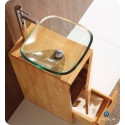 Fresca FVN6117NW Brilliante Modern Bathroom Vanity Set with Mirror in Natural Wood