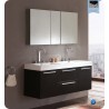 Fresca FVN8013BW Opulento Double Sink Modern Bathroom Vanity in Black