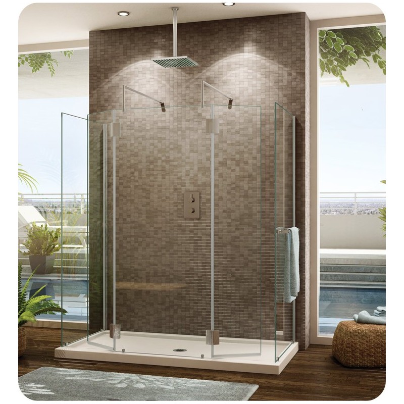 Fleurco VW6308 Evolution 6' Walk in Square Top Shower Enclosure with 2 Side Glass Panels VW6308