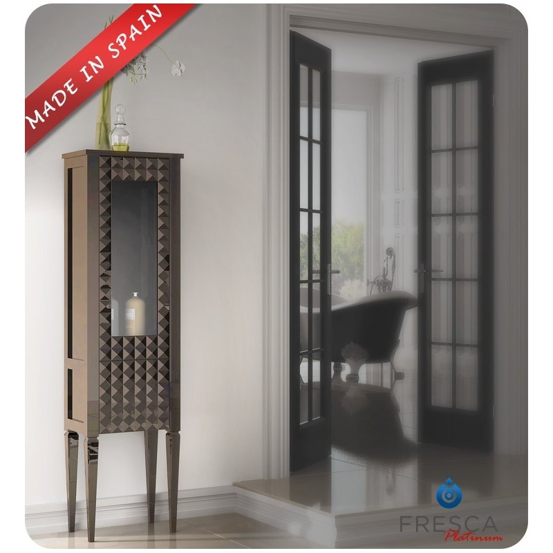 Fresca Platinum Diamond Taupe Gloss Side Cabinet with Right Hand Opening