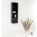 Fresca FST2018WG Black Wenge Wood Finish Bathroom Linen Cabinet with Open Shelves