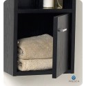 Fresca FST2018WG Black Wenge Wood Finish Bathroom Linen Cabinet with Open Shelves